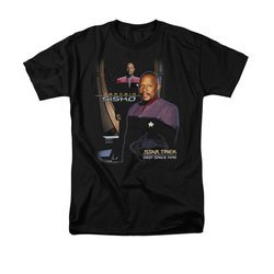 Star Trek - Deep Space Nine Shirt Captain Sisko Adult Black Tee T-Shirt