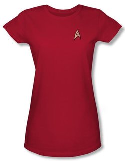 Star Trek Juniors Shirt Engineering Uniform Red Tee T-Shirt