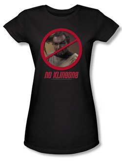 Star Trek Juniors Shirt No Klingons Black T-Shirt Tee