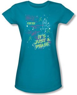 Star Trek Juniors T-shirt - Just A Phase Turquoise Tee