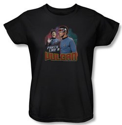 Star Trek Ladies Shirt Party Like A Vulcan Black T-Shirt Tee