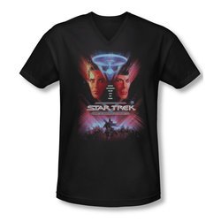 Star Trek - Movies Shirt Slim Fit V Neck The Final Frontier Black Tee T-Shirt