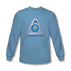 Star Trek Shirt Astrophysics Long Sleeve Carolina Blue Tee T-Shirt