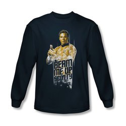 Star Trek Shirt Beam Me Up Long Sleeve Navy Tee T-Shirt