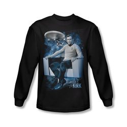 Star Trek Shirt Captain's Chair Long Sleeve Black Tee T-Shirt