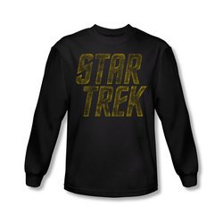 Star Trek Shirt Distressed Logo Long Sleeve Black Tee T-Shirt