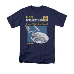 Star Trek Shirt Enterprise Manual Navy T-Shirt