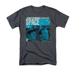 Star Trek Shirt Final Frontier Cover Charcoal T-Shirt