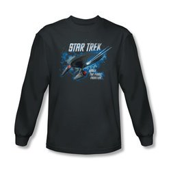 Star Trek Shirt Final Frontier Long Sleeve Charcoal Tee T-Shirt