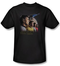 Star Trek Shirt Forward To Adventure Adult Black Tee T-Shirt