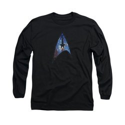 Star Trek Shirt Galactic Shield Long Sleeve Black Tee T-Shirt