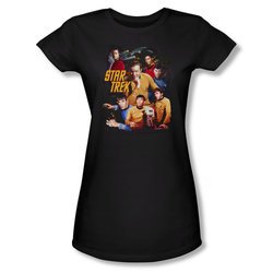 Star Trek Shirt Juniors At The Controls Black T-Shirt