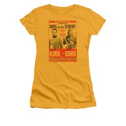 Star Trek Shirt Juniors Duel In The Desert Gold T-Shirt