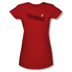 Star Trek Shirt Juniors Expendable Red T-Shirt