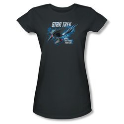 Star Trek Shirt Juniors Final Frontier Charcoal T-Shirt