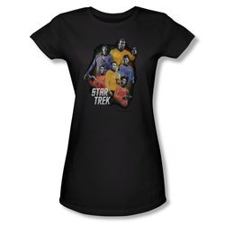 Star Trek Shirt Juniors Galaxy Glow Black T-Shirt