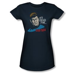 Star Trek Shirt Juniors He's Dead Jim Navy T-Shirt