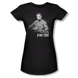 Star Trek Shirt Juniors Kirk Words Black T-Shirt