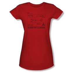 Star Trek Shirt Juniors Klingon Battlecruiser Red T-Shirt