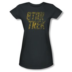 Star Trek Shirt Juniors Schematic Logo Charcoal T-Shirt