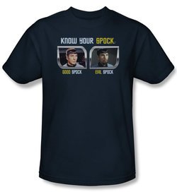 Star Trek Shirt Know Your Spock Adult Navy Tee T-Shirt