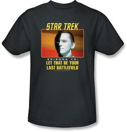 Star Trek Shirt Last Battlefield Adult Charcoal Tee T-Shirt