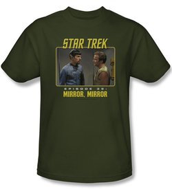 Star Trek Shirt Mirror Mirror Adult Military Green Tee T-Shirt