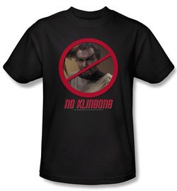 Star Trek Shirt No Klingons Adult Black Tee T-Shirt