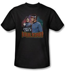 Star Trek Shirt Party Like A Vulcan Adult Black Tee T-Shirt