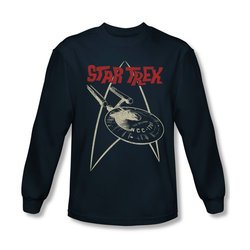 Star Trek Shirt Ship Symbol Long Sleeve Navy Tee T-Shirt