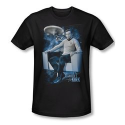 Star Trek Shirt Slim Fit Captain's Chair Black T-Shirt