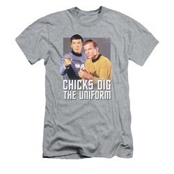 Star Trek Shirt Slim Fit Chicks Dig The Uniform Athletic Heather T-Shirt