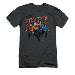 Star Trek Shirt Slim Fit Deep Space Thrills Charcoal T-Shirt