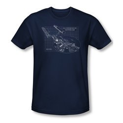 Star Trek Shirt Slim Fit Enterprise Prints Navy T-Shirt