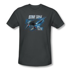 Star Trek Shirt Slim Fit Final Frontier Charcoal T-Shirt