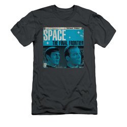 Star Trek Shirt Slim Fit Final Frontier Cover Charcoal T-Shirt