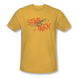 Star Trek Shirt Slim Fit Halftone Logo Gold T-Shirt