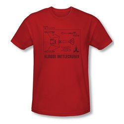 Star Trek Shirt Slim Fit Klingon Battlecruiser Red T-Shirt