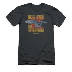 Star Trek Shirt Slim Fit NCC-1701 Charcoal T-Shirt