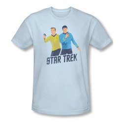 Star Trek Shirt Slim Fit Phasers Ready Light Blue T-Shirt