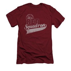 Star Trek Shirt Slim Fit Red Squadron Sports Logo Cardinal T-Shirt