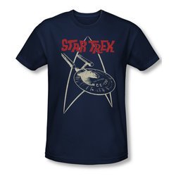 Star Trek Shirt Slim Fit Ship Symbol Navy T-Shirt