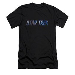 Star Trek Shirt Slim Fit Space Logo Black T-Shirt