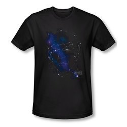 Star Trek Shirt Slim Fit Spock Constellation Black T-Shirt