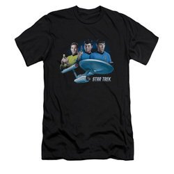 Star Trek Shirt Slim Fit The Main Three Black T-Shirt