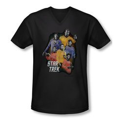 Star Trek Shirt Slim Fit V-Neck Galaxy Glow Black T-Shirt