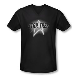 Star Trek Shirt Slim Fit V-Neck Glow Logo Black T-Shirt