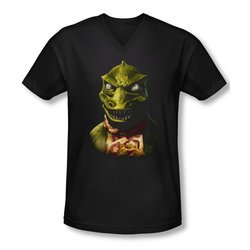 Star Trek Shirt Slim Fit V-Neck Gorn Bust Black T-Shirt