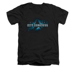 Star Trek Shirt Slim Fit V-Neck Into Darkness Logo Black T-Shirt