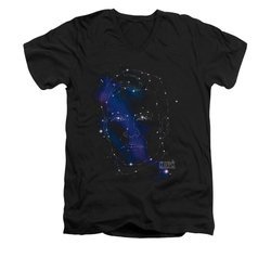 Star Trek Shirt Slim Fit V-Neck Kirk Constellation Black T-Shirt